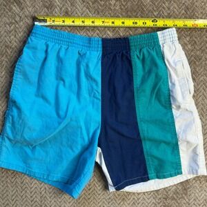 Givenchy Active Vintage Colorblock Swim Trunks Mens Medium Blue Green Logo